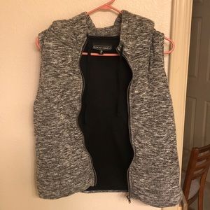 Gray hooded vest